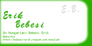 erik bebesi business card